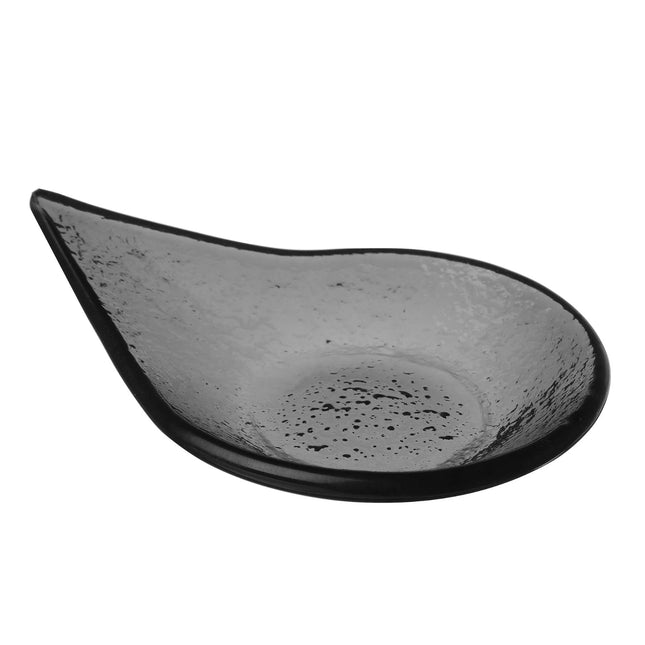 Black glass finger food dish by Fine Dine