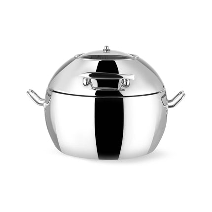 Premium Round Chafing Dish With Glass Cover 11 L - Restaurant Grade Stainless Steel For Hot Holding – Fine Dine professional hotel and restaurant tableware
