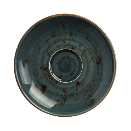 Fine Dine Arando espresso saucer, 115mm, round ceramic dish with smooth finish, designed to hold espresso cups securely.