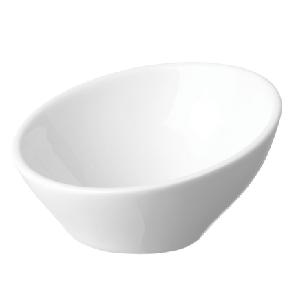 Necessity oblique fingerfood porcelain dish, 90mm
