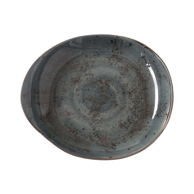 Fine Dine Arando presentation plate, 240x270mm, showcasing a sleek ceramic serving platter with a modern design.