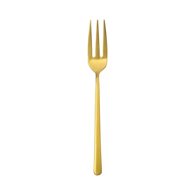 Amarone Gold cake fork by OVE, 153 mm, with elegant gold finish and sleek design, suitable for serving desserts.