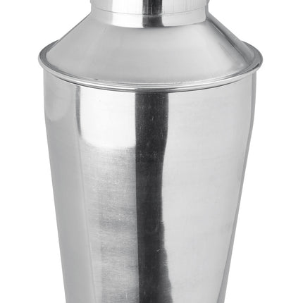 Bar Up 3-piece cocktail shaker with 0.75L capacity, stainless steel, 90x255mm, suitable for mixing drinks.