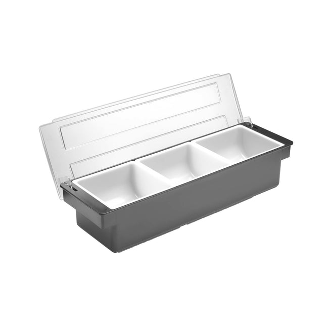 Ingredient box – 3 containers, Bar up, Black, 480x150x(H)100mm