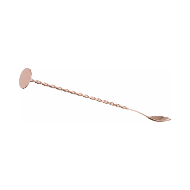 Bar spoon with muddler, Bar up, Copper, 280x35mm