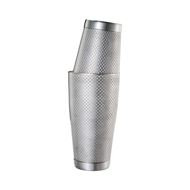 Diamond Lattice shaker/tin set, stainless steel, Barfly