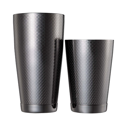 Diamond Lattice shaker/tin set, black, Barfly, 830/530ml