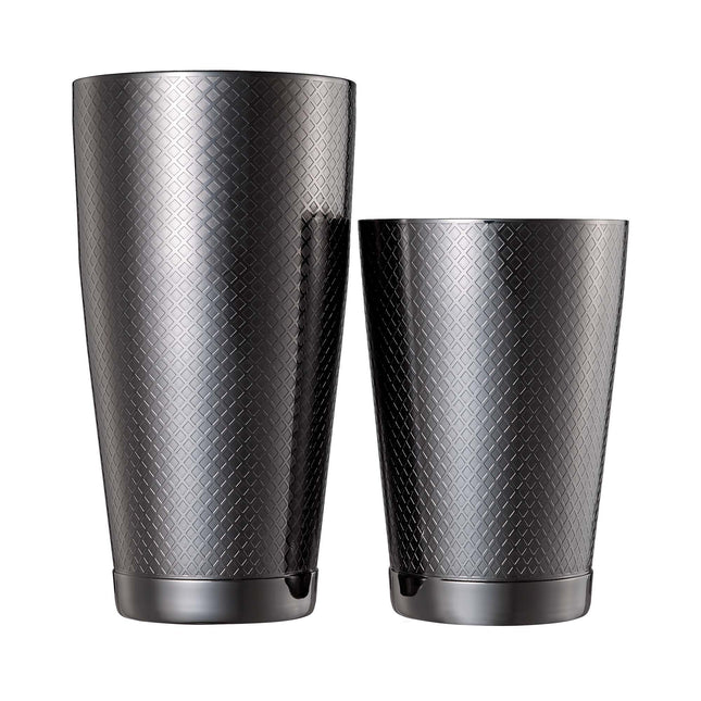 Diamond Lattice shaker/tin set, black, Barfly, 830/530ml