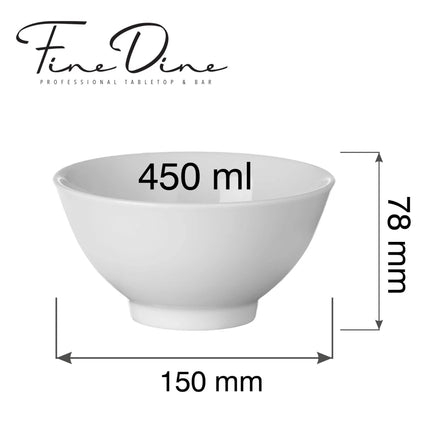 Pure Bianco bowl 450ml, 150mm - hospitality