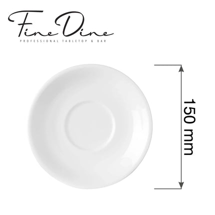 Pure Bianco elegant cappuccino cup saucer, 150mm - hospitality