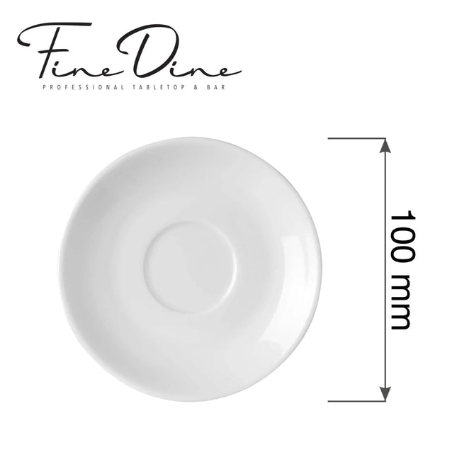 Pure Bianco elegant espresso cup saucer, 100mm - hospitality