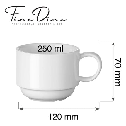 Pure Bianco stackable cappuccino cup, 250ml - hospitality