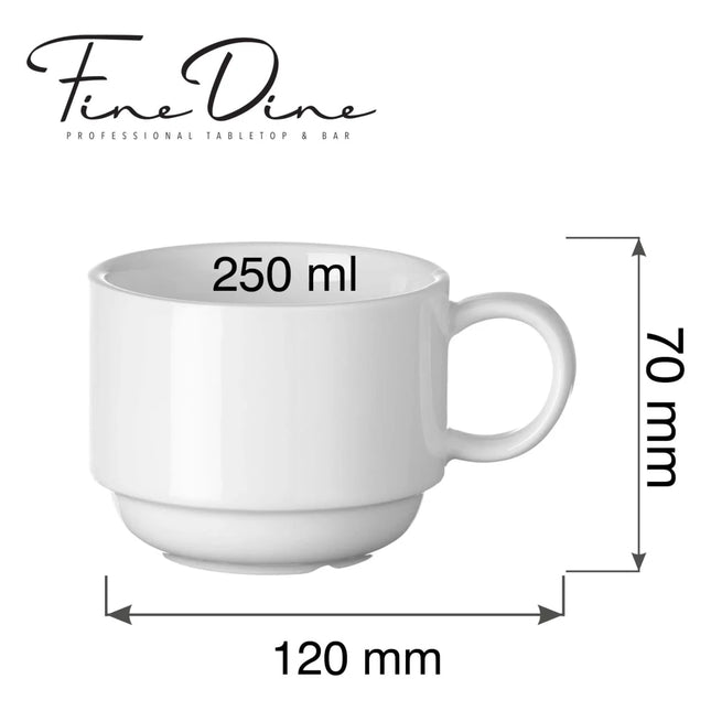 Pure Bianco stackable cappuccino cup, 250ml - hospitality