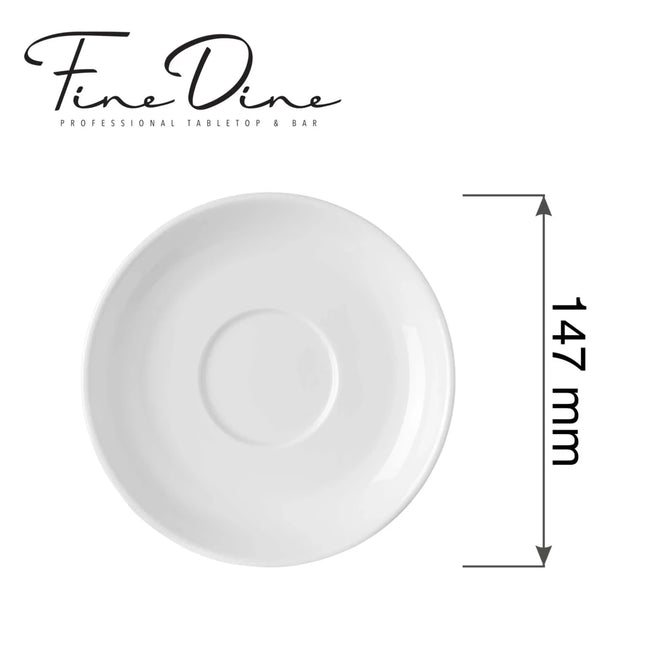 Pure Bianco stackable cappuccino cup saucer, 150mm - hospitality