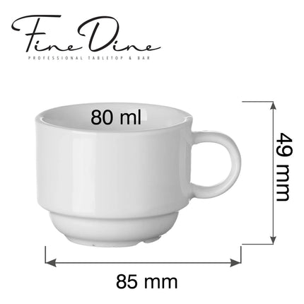 Pure Bianco stackable espresso cup, 80ml - hospitality
