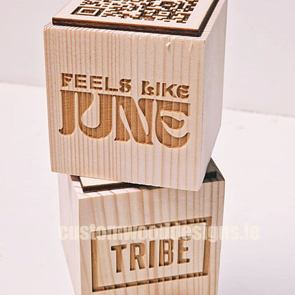 QR Code Block Natural 3 sides Branded 10-1000 - hospitality