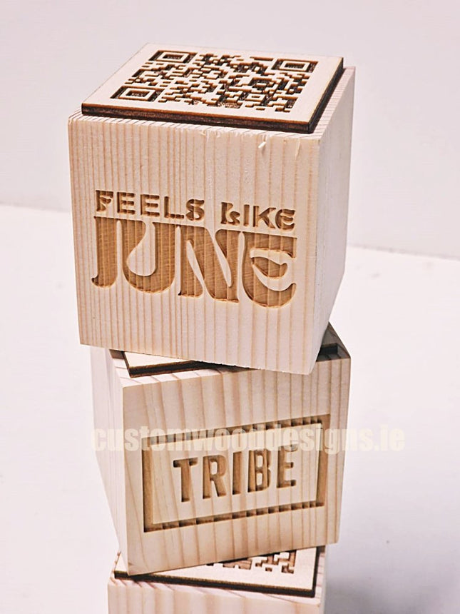 QR Code Block Natural 3 sides Branded 10-1000 - hospitality