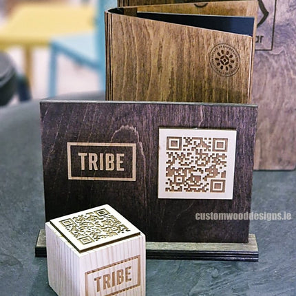 QR Code Block Natural 3 sides Branded 10-1000 - hospitality