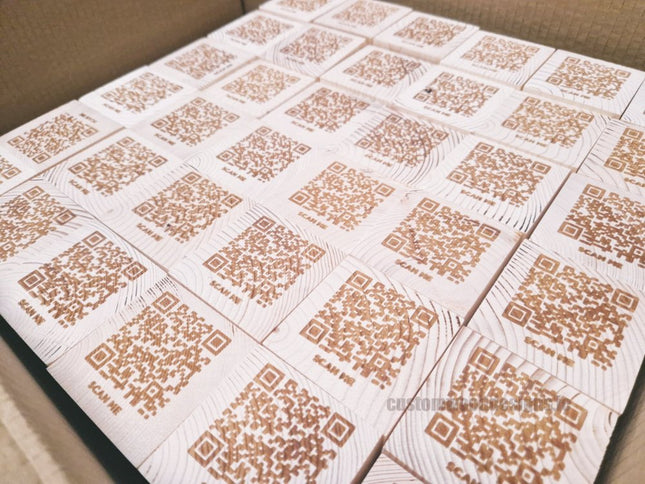 QR Code Block Natural 3 sides Branded 10-1000 - hospitality