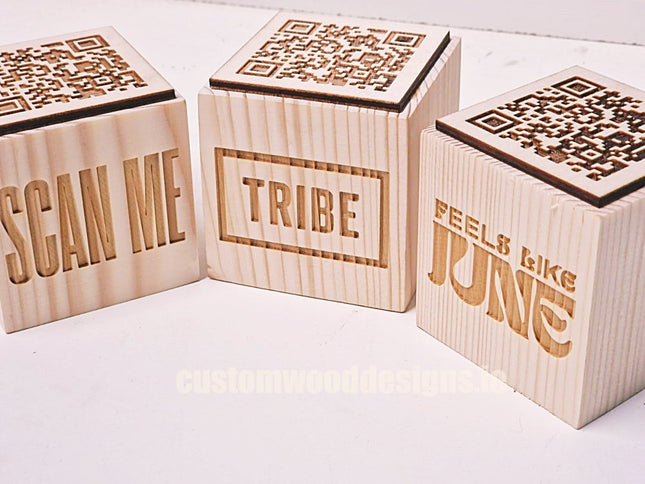QR Code Block Natural 5 sides Branded 10-1000 - hospitality