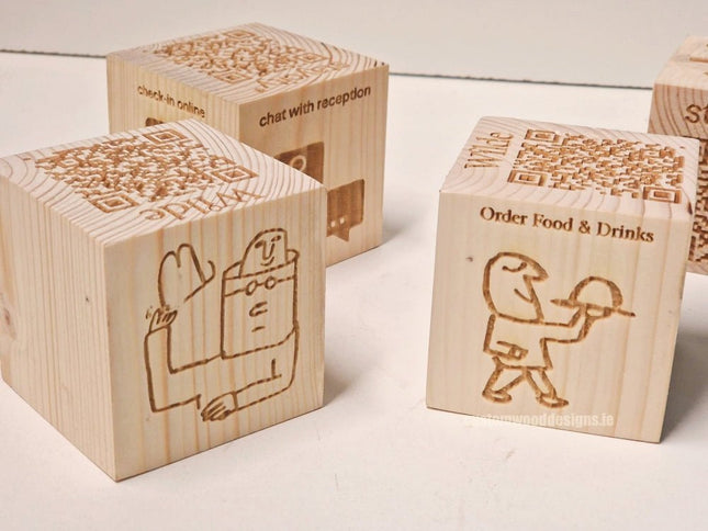 QR Code Block Natural 5 sides Branded 10-1000 - hospitality