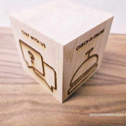 QR Code Block Natural 5 sides Branded 10-1000 - hospitality