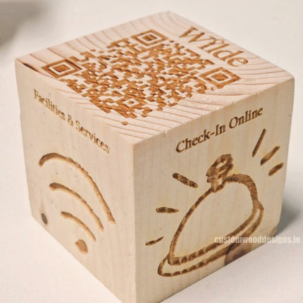 QR Code Block Natural 5 sides Branded 10-1000 - hospitality