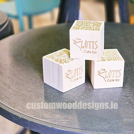 QR Code Block Natural 5 sides Branded 10-1000 - hospitality