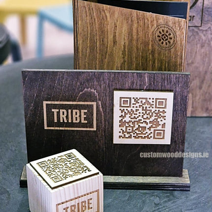 QR Code Block Natural 5 sides Branded 10-1000 - hospitality