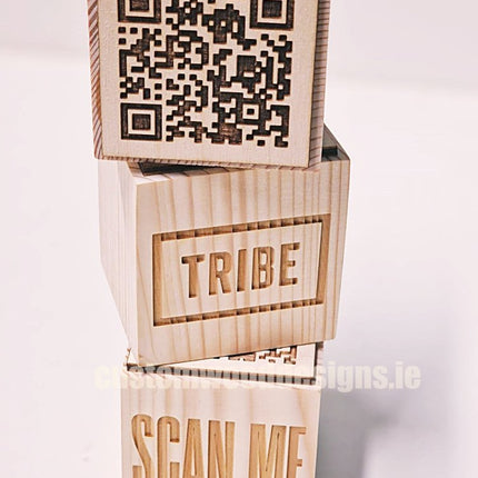 QR Code Block Natural 5 sides Branded 10-1000 - hospitality
