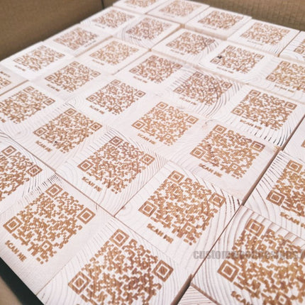 QR Code Block Natural 5 sides Branded 10-1000 - hospitality