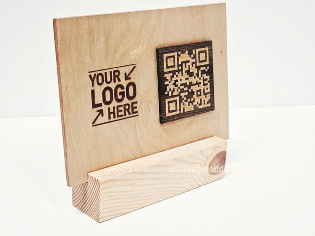 QR Display Stands A5 Big Block Natural 10-1000 - hospitality