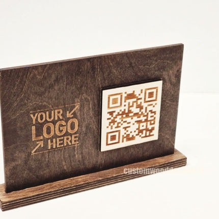 QR Display Stands A5 Brown Birch 10-1000 - hospitality