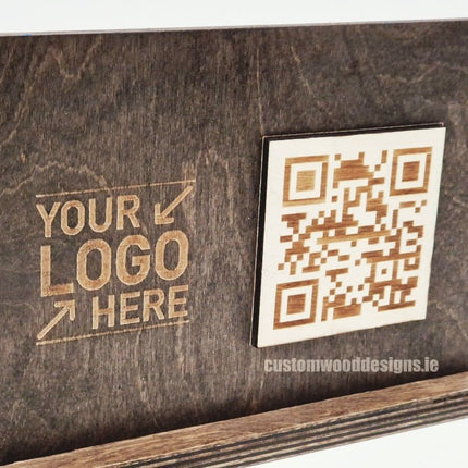 QR Display Stands A5 Brown Birch 10-1000 - hospitality