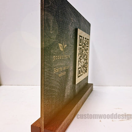 QR Display Stands A5 Brown Birch 10-1000 - hospitality