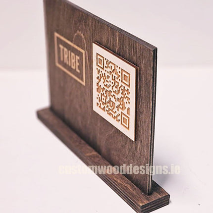QR Display Stands A5 Brown Birch 10-1000 - hospitality