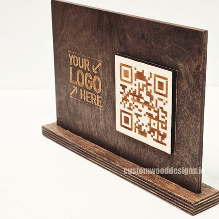 QR Display Stands A5 Brown Birch 10-1000 - hospitality