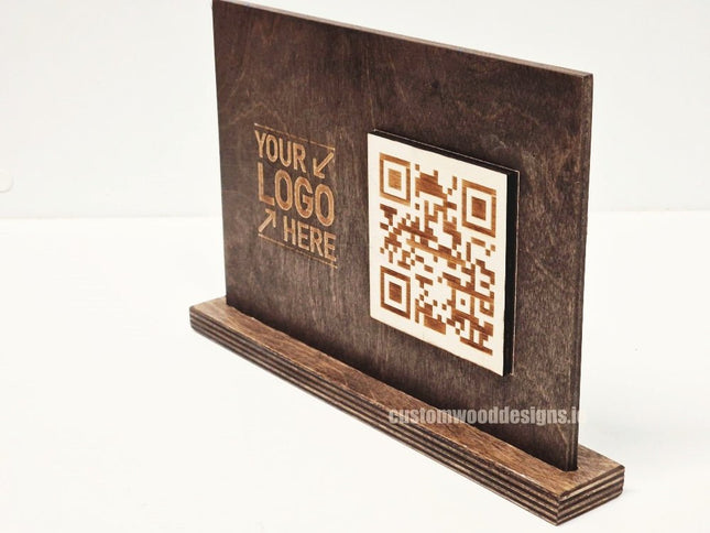 QR Display Stands A5 Brown Birch 10-1000 - hospitality