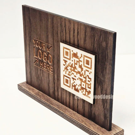 QR Display Stands A5 (Dark Oak) 10-1000 - hospitality