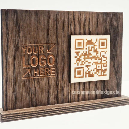 QR Display Stands A5 (Dark Oak) 10-1000 - hospitality