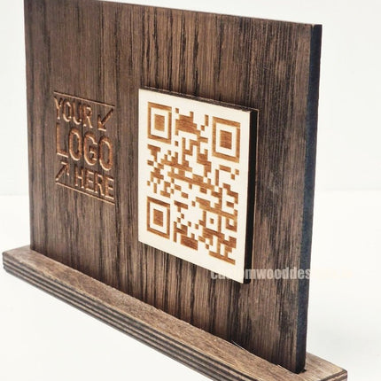 QR Display Stands A5 (Dark Oak) 10-1000 - hospitality