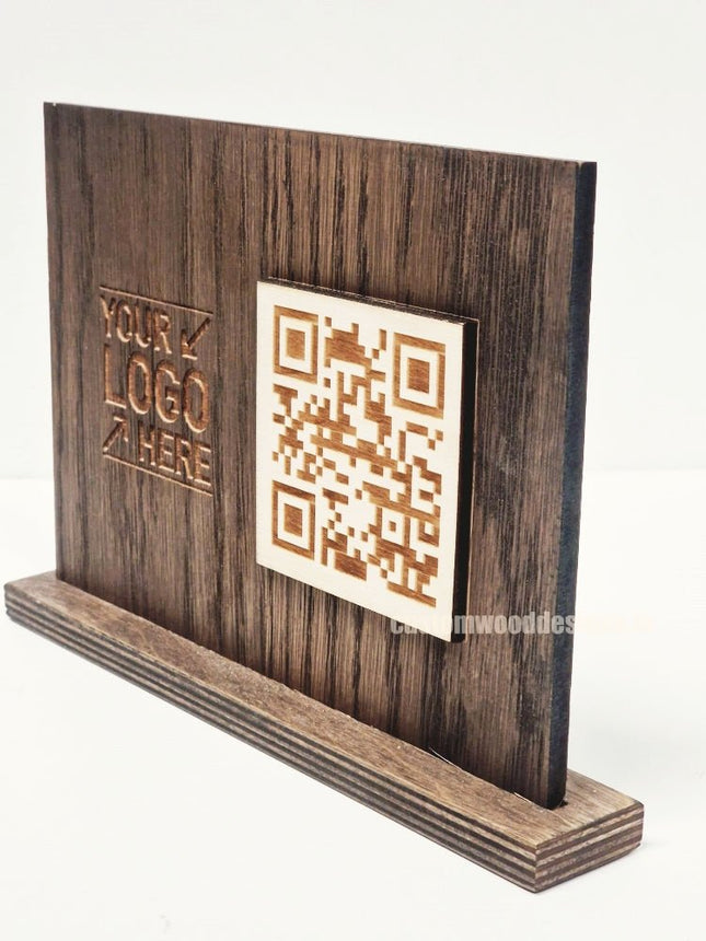QR Display Stands A5 (Dark Oak) 10-1000 - hospitality