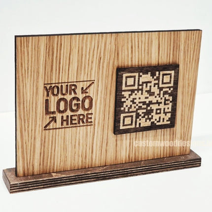QR Display Stands A5 (Light Oak) 10-1000 - hospitality