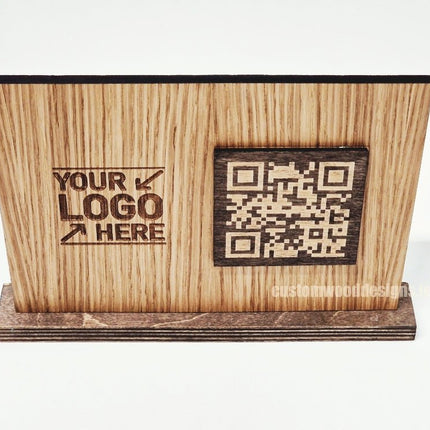 QR Display Stands A5 (Light Oak) 10-1000 - hospitality