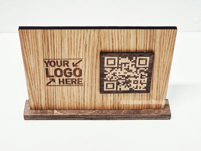 QR Display Stands A5 (Light Oak) 10-1000 - hospitality