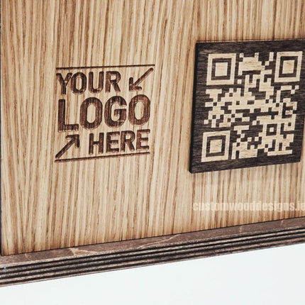 QR Display Stands A5 (Light Oak) 10-1000 - hospitality