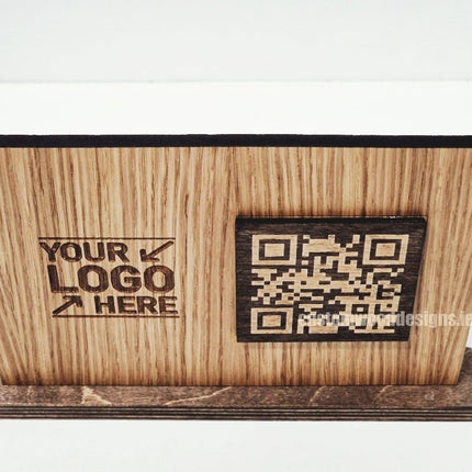 QR Display Stands A5 (Light Oak) 10-1000 - hospitality