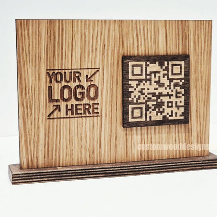 QR Display Stands A5 (Light Oak) 10-1000 - hospitality
