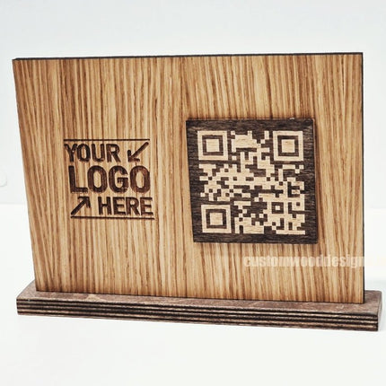 QR Display Stands A5 (Light Oak) 10-1000 - hospitality