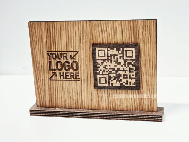 QR Display Stands A5 (Light Oak) 10-1000 - hospitality